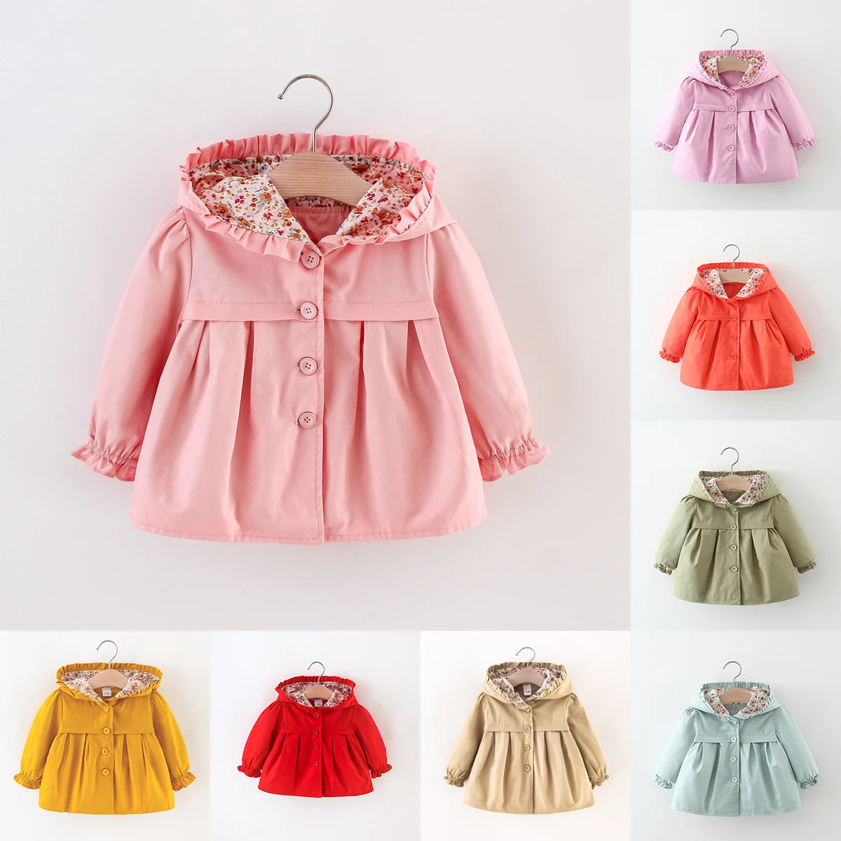 Baby Girl Jacket Long Sleeve Cotton Windbreak 0-3 Years