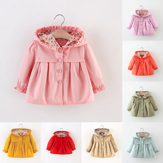 Baby Girl Jacket Long Sleeve Cotton Windbreak 0-3 Years