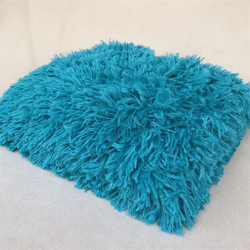 Newborn Photography Plush Blanket Baby Photo Background Rug for Studio Long Pile Fur Mat 0-12M