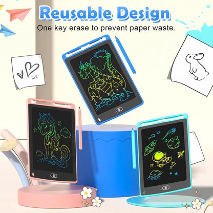 Pack LCD Writing Tablet for Kids, 8.5 Inch Colorful Doodle Board Drawing Tablet, Educational Learning Toys Birthday Gifts for Boys Girls Age