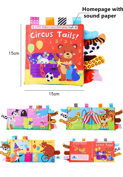 Animal Tail Cloth Book Tear Can Bite Pop-up Book Educational Enlightenment Early Education Infant Cognitive Toys 0-3 Years Old