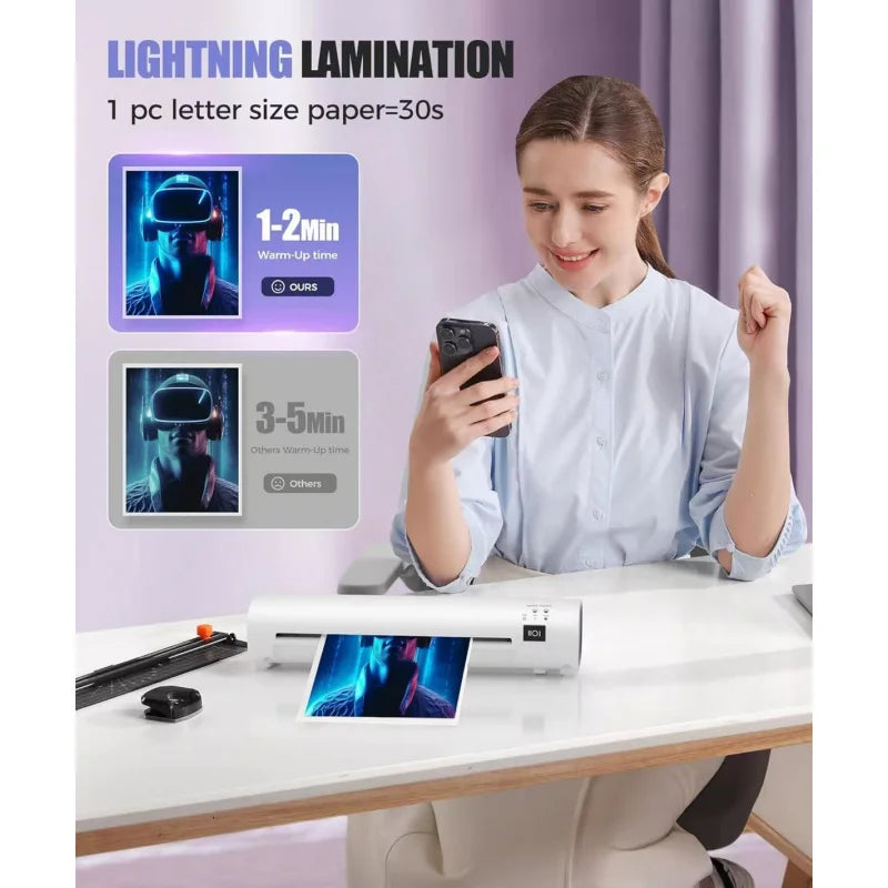 Intelligent Hot and Cold Laminating Machinesl268Match setsA4Plastic Sealing Machine One-Key Fast Heat Anti-Jamming