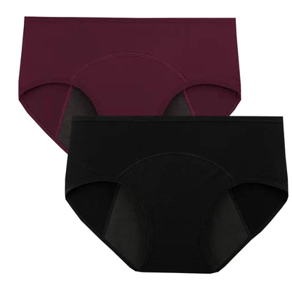 2pcs Woman Menstrual Panties Breathable Large Size Female Cotton Brief Low Waist Postpartum