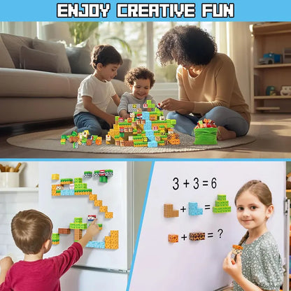 10-500PCS Magnetic Blocks Sets Building Toys Mine Magnet World Model For Boys Girls STEM Montessori Sensory Cubes Toddlers Gifts