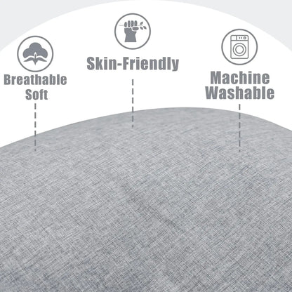 J-Shaped Maternity Pillow Cover, Soft Polyester with Hidden Zipper, Fits 55-58 Inch Pregnancy Pillows, Grey