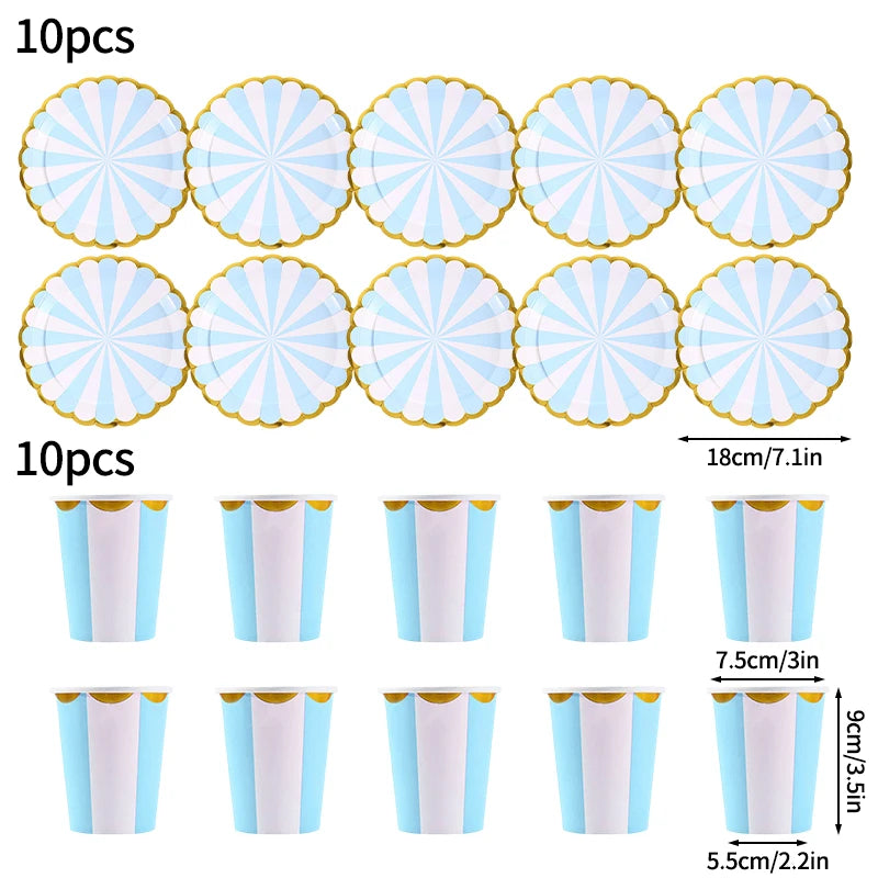 Birthday Decorations Party Paper Plates Cups Baby Shower Party Accessories Party Favors Gifts Plates for Party Supplies