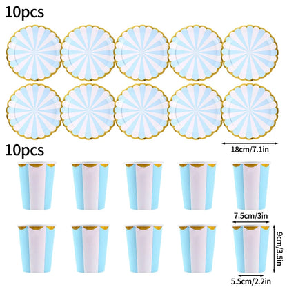 Birthday Decorations Party Paper Plates Cups Baby Shower Party Accessories Party Favors Gifts Plates for Party Supplies