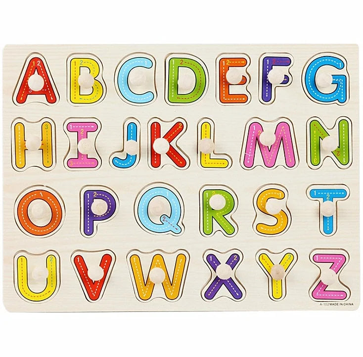 30cm Baby Toys Wooden Puzzle Hand Grab Board Educational Wood Puzzles for Kids Cartoon Animal Vehicle Child Gift