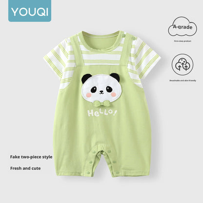 Baby Clothes for 0-2 Years Old, Summer Thin Short-Sleeve Breathable Baby Romper, Stylish Summer Jumpsuit for Infants and Toddlers