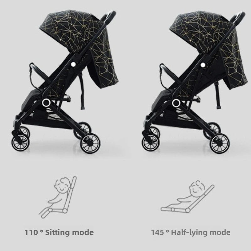Twin Baby Stroller High View Detachable Stroller Foldable and Lightweight Stroller with Sitting and Lying Function
