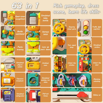Baby Busy House Sensorial Montessori Toys 3D Busy Board Music Light Switch Fine Motor Training Games Educational Toys For Kids