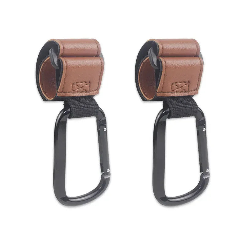1/2pcs Baby Stroller Hooks Clips PU Leather Rotatable Cart Organizer Pram Hook Pram Rotate 360 Degree Stroller Accessories