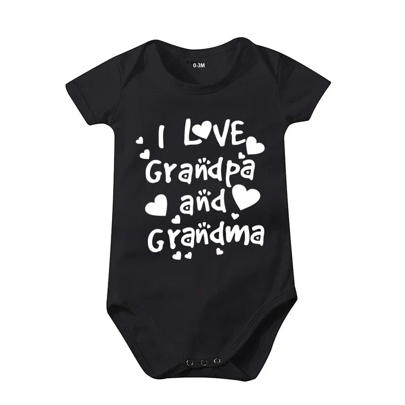 Pure Cotton I Love Mom Newborn Rompers  I Love Dad Baby Romper Twins Matching Bodysuit Summer for 0-24 Months Baby Clothes