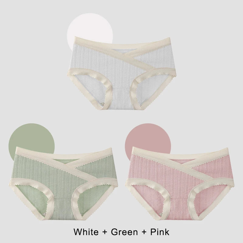 3PCS Soft Briefs V-shaped Abdominal Support Pregnancy Childbirth Female Underwear