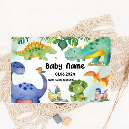 Personalized Dinosaur with Name Baby Wooden Memory Box Newborn Shower Gift  Keepsake Infant Birth Stats Box Umbilical Cord Boxes