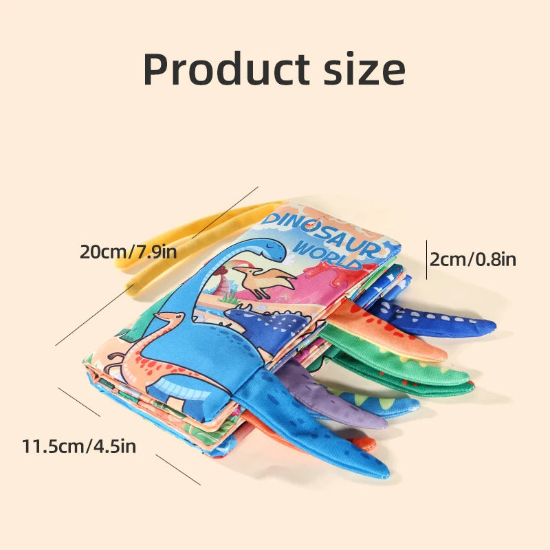 Baby Cloth Book 6 Page Dinosaur Series 0-3 Year Old Infant Parent-child Interaction Tail Cloth Book Baby Toys Newborn Gift