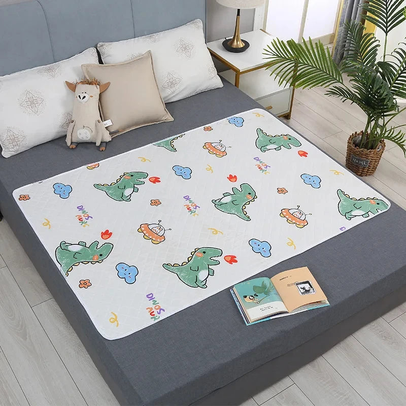 Waterproof Washable Mattress Cartoon Bed Protector Diaper Bedding Urine Pads Cloth Breathable