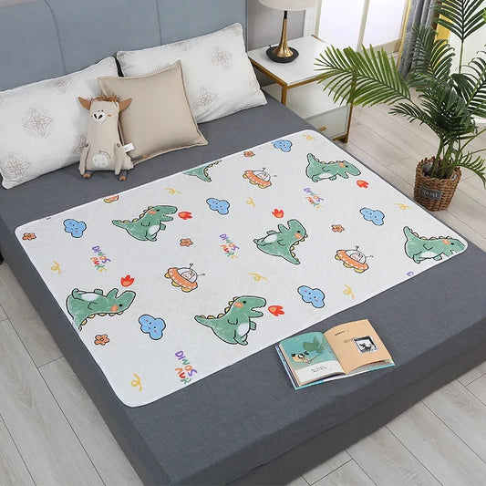 Waterproof Washable Mattress Cartoon Bed Protector Diaper Bedding Urine Pads Cloth Breathable