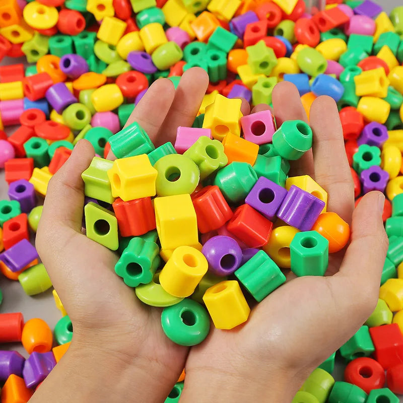 50PCS Threading Beads For Toddlers Educational Occupational Therapy Sensory Toys Fine Motor Skills Activities