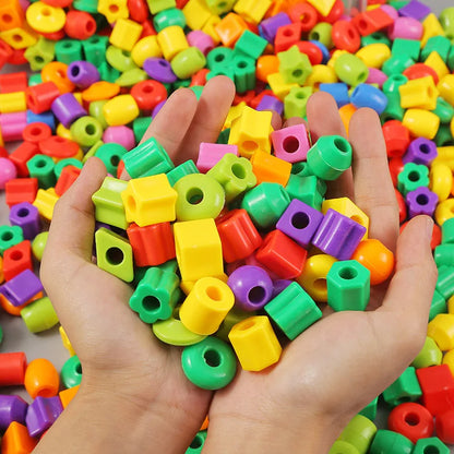 50PCS Threading Beads For Toddlers Educational Occupational Therapy Sensory Toys Fine Motor Skills Activities