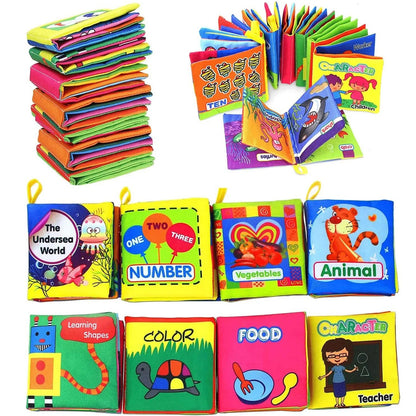 Baby Soft Cloth Book 0-36 Month Montessori Early Educational Toys Cognitive Book for Toddler