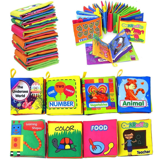 Baby Soft Cloth Book 0-36 Month Montessori Early Educational Toys Cognitive Book for Toddler