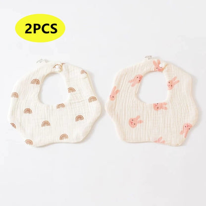 2PCS Thicken Cotton Bibs Newborn Baby
