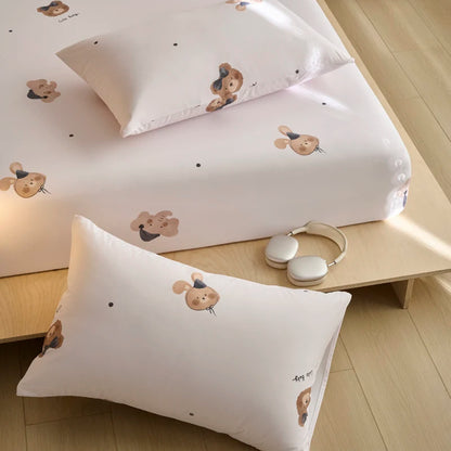 Ice Silk Bed Sheet Set Summer Breathable Cooling Fitted Sheet Pillowcase Cool Feel Single Double Mattress Cover,Can Custom Sizes