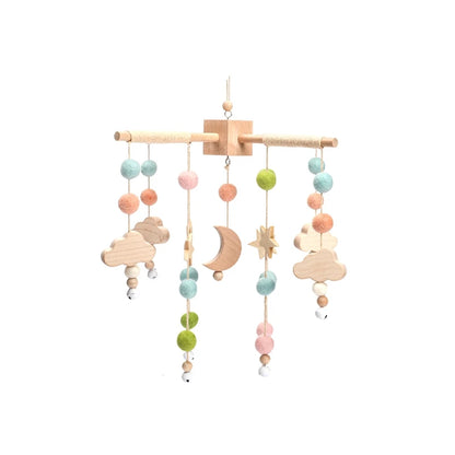 Baby Wooden Crib Mobile Bed Bell Hanging Rattle Toy Newborn Music Box Bed Bell Hanging Toys Holder Bracket Infant Crib Baby Gift