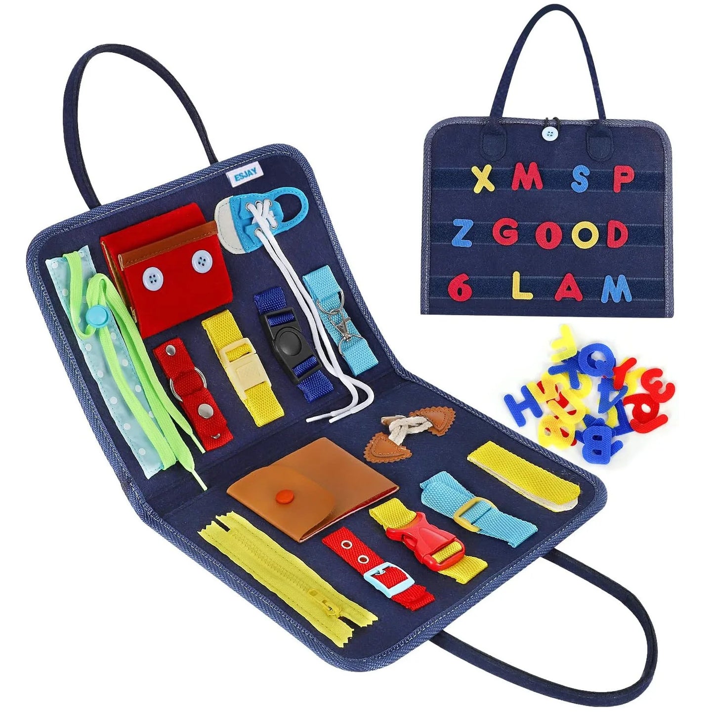 Sensory Play Board Busy Board Leaning Toys For Toddlers Foldable Sensory Toy Toddler Activity Board-Educational Learn