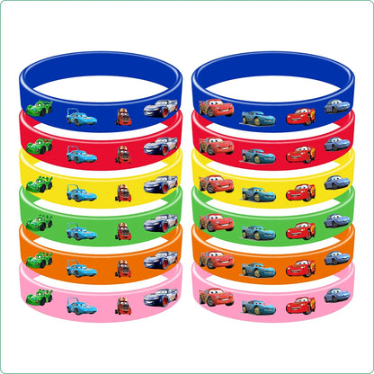 Lightning McQueen Cars Kids Party Favor Glasses Slap Bracelets Stamps Keychains Straws Badges Stickers Birthday Decorations Set