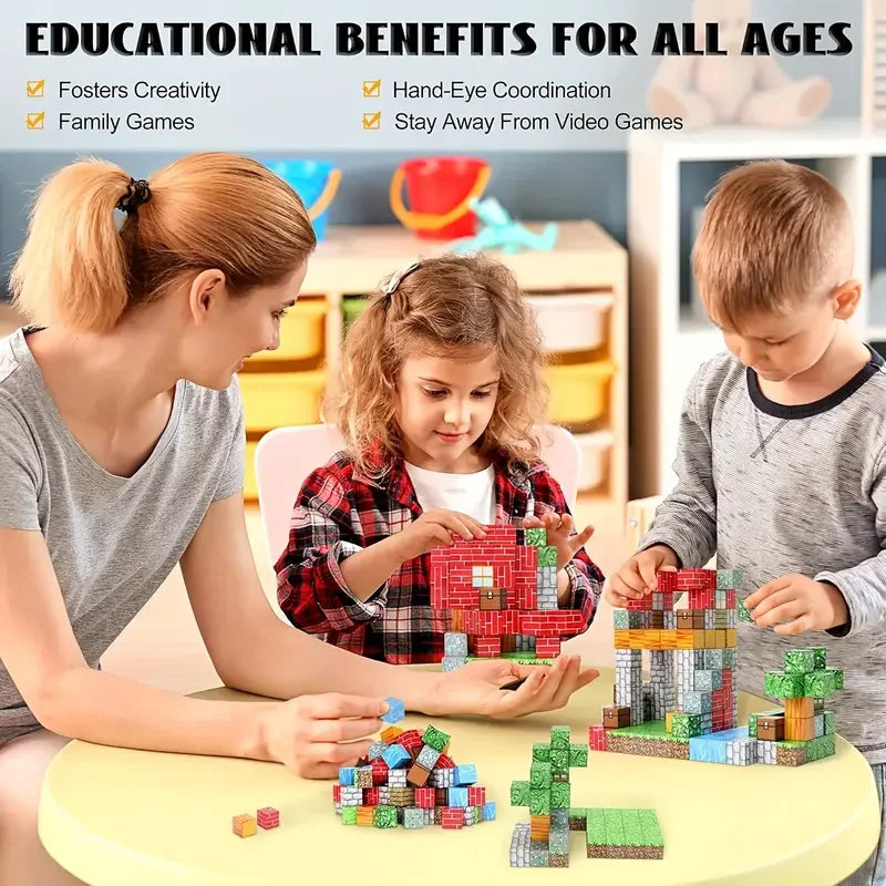 Random Magnetic Building Blocks Magnet Set Bricks Mini World STEM Construction DIY Educational Toys For Kids Birthday Gifts