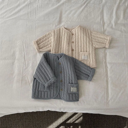 Winter New Baby Long Sleeve Warm Coat Plus Velvet Thick Cardigan Coat Toddler