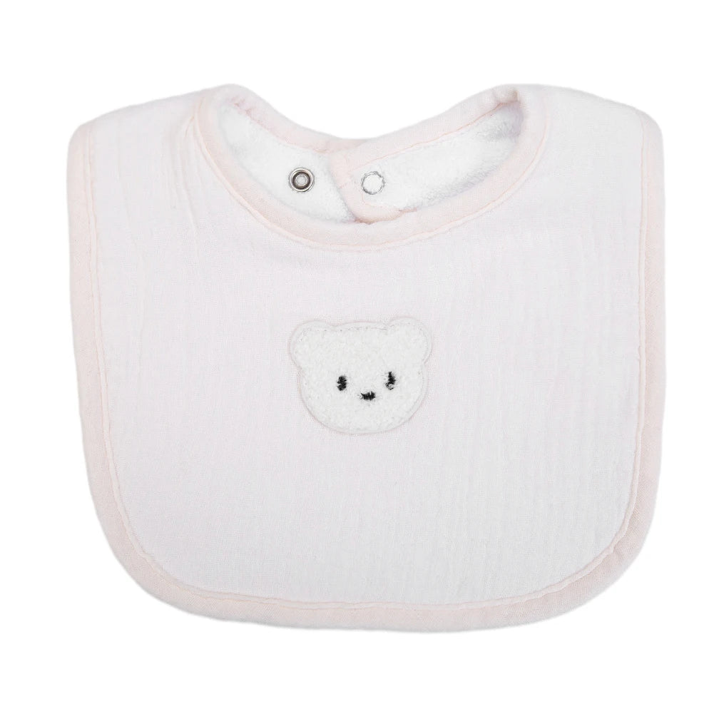 Cute Bear Cotton Baby Bibs Saliva Towel U-Absorbent Pockets Children Kids Boys Girls Feeding Burp Clothes