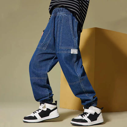 IENENS Boy Girls Trousers Skinny Jeans Elastic Waist Pants 4-13 Years Kids Boys Denim Clothing Clothes Sports Bottoms