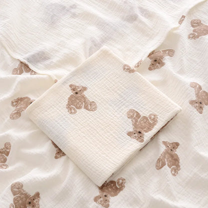 Ins Baby Blanket Muslin Swaddle 2 Layer Cotton Receive Blankets for Newborn Bath Towel Summer Bedding Baby Items Mother Kids