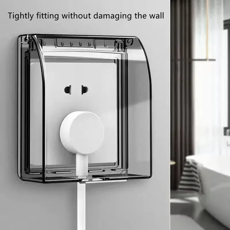 Portable Self-Adhesive Switch Protective Cover Waterproof Kids Safety Electric Plug Cover Power Outlet Socket Protector
