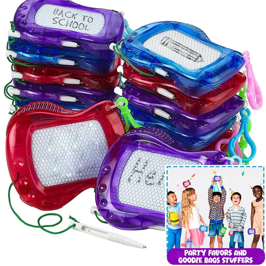 2-60 pcs Mini Magnetic Drawing Board for Kids  Backpack Keychain Clip Drawing Boards, Erasable Doodle Sketch Writing Pad
