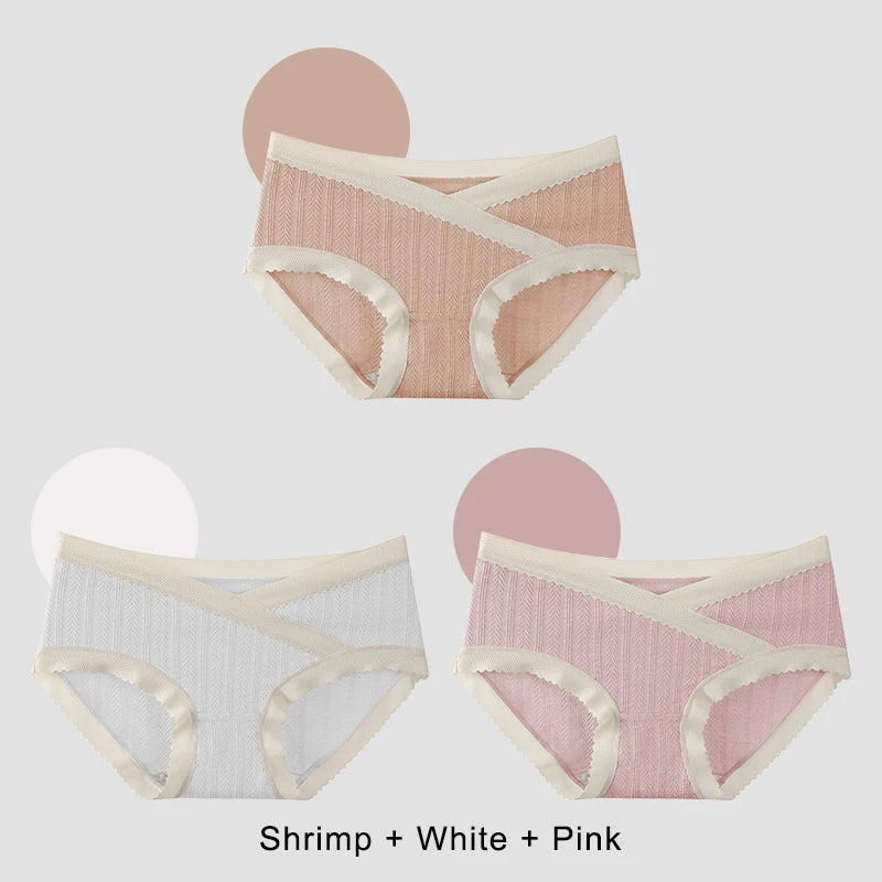 3PCS Soft Briefs V-shaped Abdominal Support Pregnancy Childbirth Female Underwear