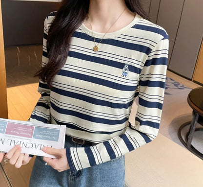 Autumn Postpartum Woman Breastfeeding Cotton T-shirt Lace Two-piece Nursing Tees Maternity