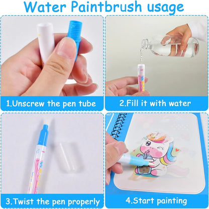 1pcs Kids Graffiti Picture Book with Refillable Water Pen Magic Water Painting Sensory Early Education Puzzle Drawing Toy