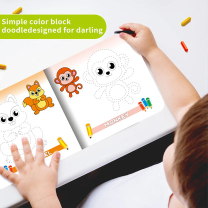 1 Set of 10 English early childhood education Coloring and Drawing Books, Creativity Enhancement Puzzle Education