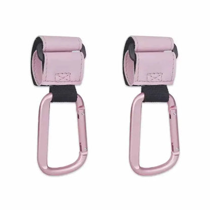 1/2pcs Baby Stroller Hooks Clips PU Leather Rotatable Cart Organizer Pram Hook Pram Rotate 360 Degree Stroller Accessories