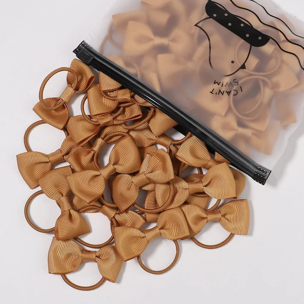 5/10/20Pcs/Lot Baby Bows Ribbon Hair Rubber for Girls Ties Elastic Hairbands Infants Pigtail Holders Hair Accessories Wholesale