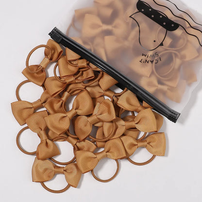 5/10/20Pcs/Lot Baby Bows Ribbon Hair Rubber for Girls Ties Elastic Hairbands Infants Pigtail Holders Hair Accessories Wholesale