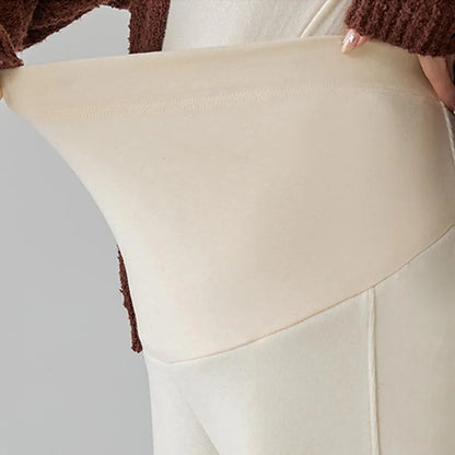 Maternity Pants Fleece-Lined Wide-Leg Sweatpants Autumn/Winter Casual Straight-Leg Pants