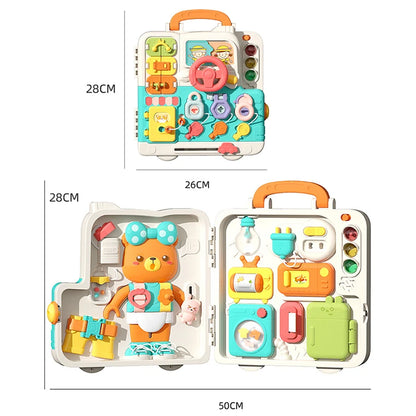 Baby Busy House Sensorial Montessori Toys 3D Busy Board Music Light Switch Fine Motor Training Games Educational Toys For Kids