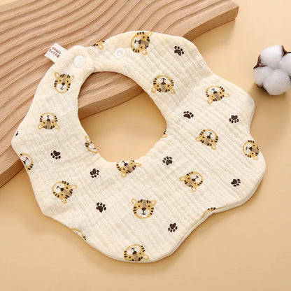 6 Layer Cotton Gauze Baby Bib Babies Accessories Newborn Baby Apron Feeding Bib Muslin Burp Cloths Kids Saliva Towel New Born