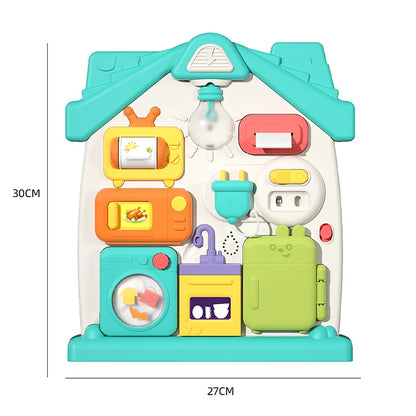 Baby Busy House Sensorial Montessori Toys 3D Busy Board Music Light Switch Fine Motor Training Games Educational Toys For Kids