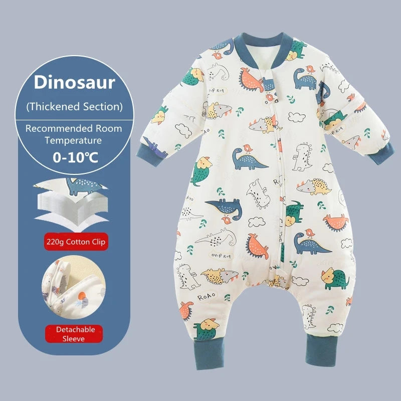 Baby & Toddler Cartoon Split-legged Sleep sacks With Detachable Sleeves for Boys Girls